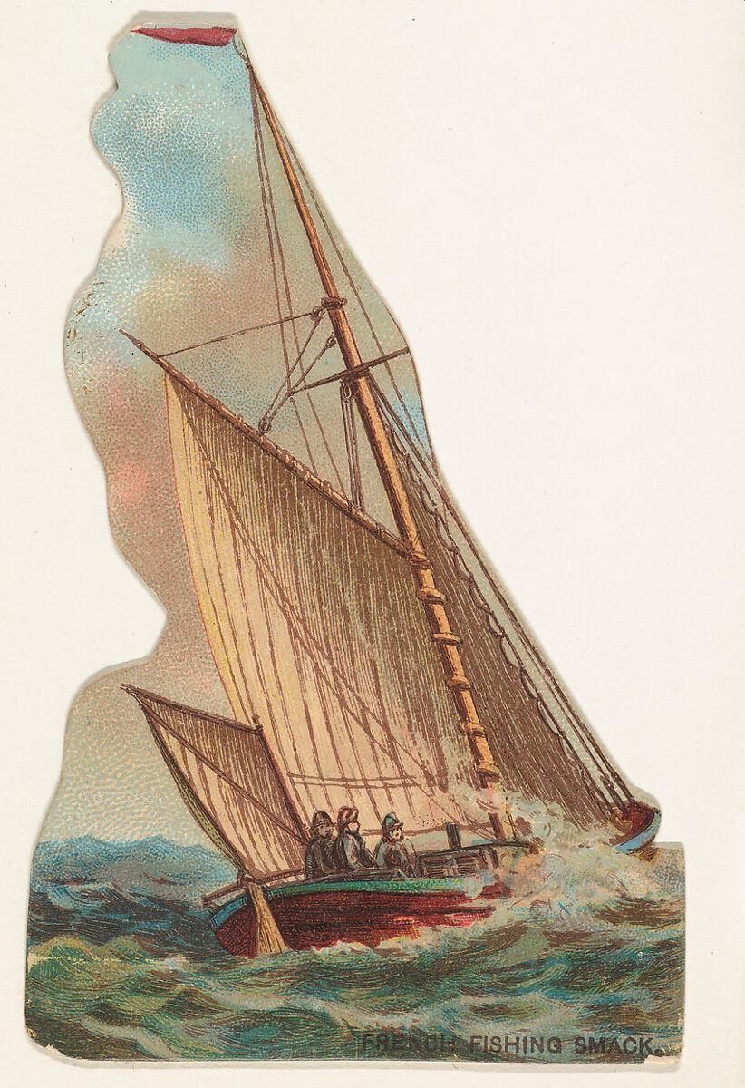 French Fishing Smack, from the Types of Vessels series (N139) issued by Duke Sons & Co. to promote Honest Long Cut Tobacco, Issued by W. Duke, Sons &amp; Co. (New York and Durham, N.C.), Commercial color lithograph 