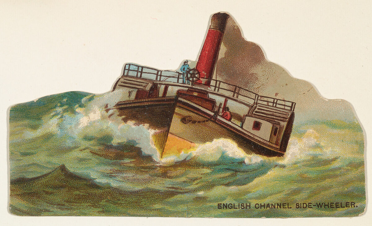 English Channel Side-Wheeler, from the Types of Vessels series (N139) issued by Duke Sons & Co. to promote Honest Long Cut Tobacco, Issued by W. Duke, Sons &amp; Co. (New York and Durham, N.C.), Commercial color lithograph 
