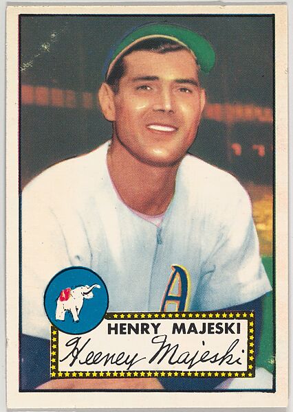 Issued by Topps Chewing Gum Company, Card Number 112, Henry Majeski,  Philadelphia Athletics, from the Topps Baseball series (R414-6) issued by Topps  Chewing Gum Company