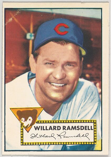 Card Number 114, Willard Ramsdell, Chicago Bears, from the Topps Baseball series (R414-6) issued by Topps Chewing Gum Company, Issued by Topps Chewing Gum Company (American, Brooklyn), Commercial color lithograph 