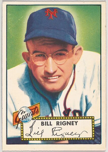 Card Number 125, Bill Rigney, New York Giants, from the Topps Baseball series (R414-6) issued by Topps Chewing Gum Company, Issued by Topps Chewing Gum Company (American, Brooklyn), Commercial color lithograph 
