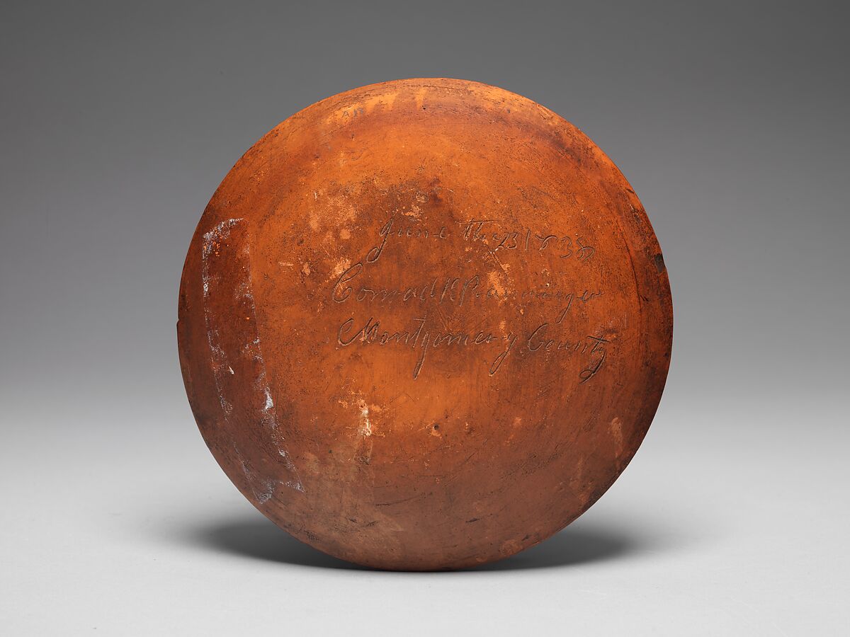 Plate, Conrad Ranninger (American, 1809–1869), Redware, American