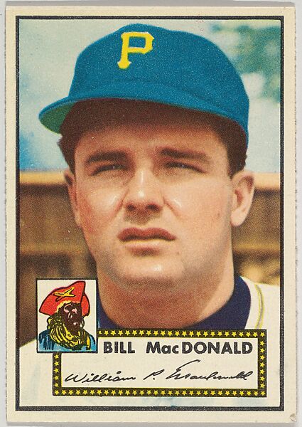 Card Number 138, Bill MacDonald, Pittsburgh Pirates, from the Topps Baseball series (R414-6) issued by Topps Chewing Gum Company, Issued by Topps Chewing Gum Company (American, Brooklyn), Commercial color lithograph 