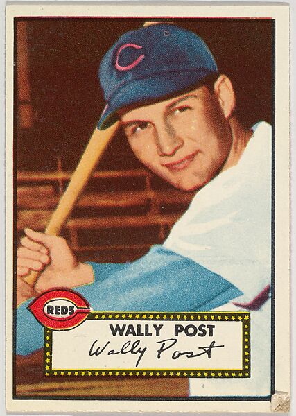 Card Number 151, Wally Post, Cincinnati Reds, from the Topps Baseball series (R414-6) issued by Topps Chewing Gum Company, Issued by Topps Chewing Gum Company (American, Brooklyn), Commercial color lithograph 