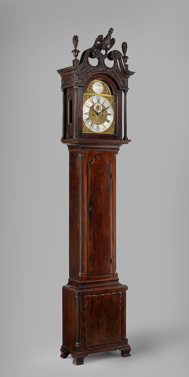Tall-Case Clock, Edward Duffield (American, 1730–1803), Mahogany, yellow poplar, white pine; brass, iron, glass, American