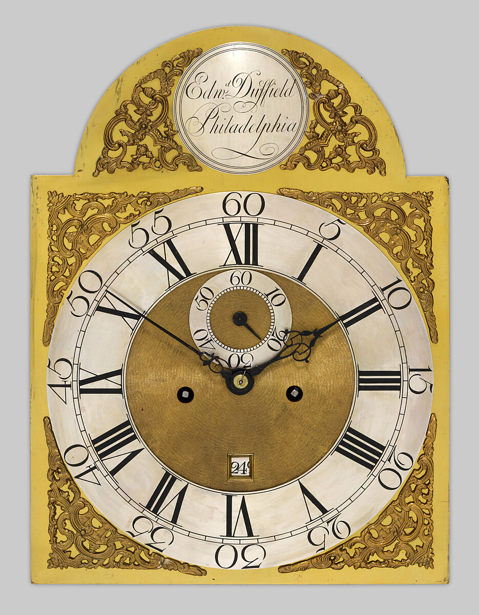 Tall-Case Clock, Edward Duffield (American, 1730–1803), Mahogany, yellow poplar, white pine; brass, iron, glass, American