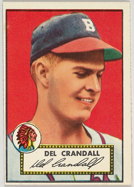Card Number 162, Del Crandall, Boston Braves, from the Topps Baseball series (R414-6) issued by Topps Chewing Gum Company, Issued by Topps Chewing Gum Company (American, Brooklyn), Commercial color lithograph 