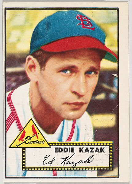 Card Number 165, Eddie Kazak, St. Louis Cardinals, from the Topps Baseball series (R414-6) issued by Topps Chewing Gum Company, Issued by Topps Chewing Gum Company (American, Brooklyn), Commercial color lithograph 