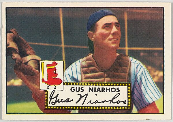 Card Number 121, Gus Niarhos, Boston Red Sox, from the Topps Baseball series (R414-6) issued by Topps Chewing Gum Company, Issued by Topps Chewing Gum Company (American, Brooklyn), Commercial color lithograph 
