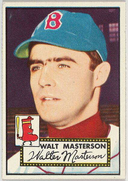 Card Number 186, Walt Masterson, Boston Red Sox, from the Topps Baseball series (R414-6) issued by Topps Chewing Gum Company, Issued by Topps Chewing Gum Company (American, Brooklyn), Commercial color lithograph 