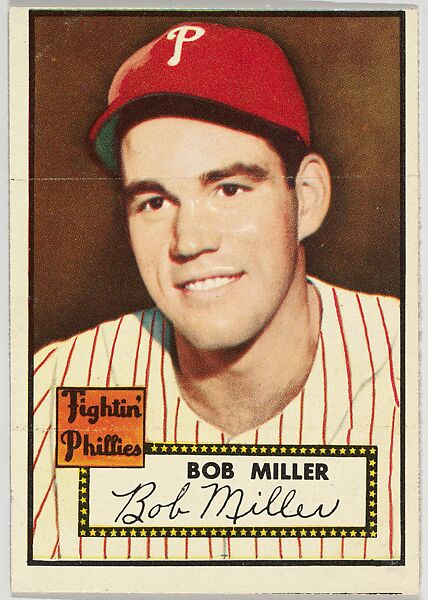 Card Number 187, Bob Miller, Fightin' Philadelphia Phillies, from the Topps Baseball series (R414-6) issued by Topps Chewing Gum Company, Issued by Topps Chewing Gum Company (American, Brooklyn), Commercial color lithograph 