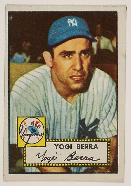 Issued by Topps Chewing Gum Company, Card Number 191, Yogi Berra, from the  Topps Baseball series (R414-6) issued by Topps Chewing Gum Company