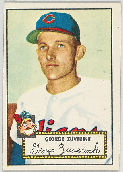 Card Number 199, George Zuverink, Cleveland Indians, from the Topps Baseball series (R414-6) issued by Topps Chewing Gum Company, Issued by Topps Chewing Gum Company (American, Brooklyn), Commercial color lithograph