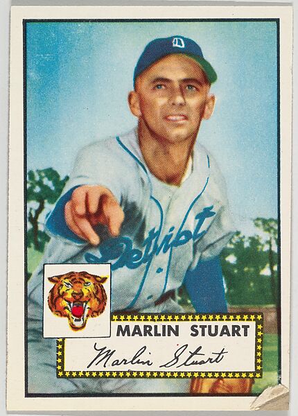 Card Number 208, Marlin Stuart, Detroit Tigers, from the Topps Baseball series (R414-6) issued by Topps Chewing Gum Company, Issued by Topps Chewing Gum Company (American, Brooklyn), Commercial color lithograph