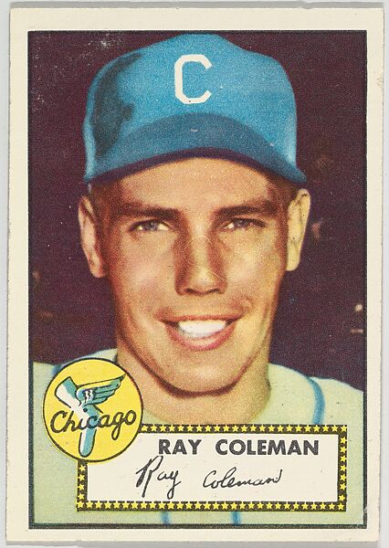 Card Number 211, Ray Coleman, Chicago White Sox, from the Topps Baseball series (R414-6) issued by Topps Chewing Gum Company, Issued by Topps Chewing Gum Company (American, Brooklyn), Commercial color lithograph 