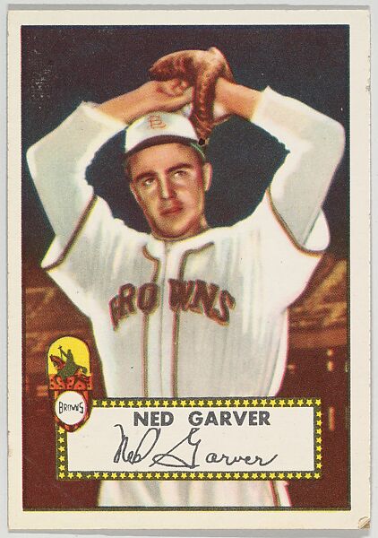 Card Number 212, Ned Garver, St. Louis Browns, from the Topps Baseball series (R414-6) issued by Topps Chewing Gum Company, Issued by Topps Chewing Gum Company (American, Brooklyn), Commercial color lithograph 