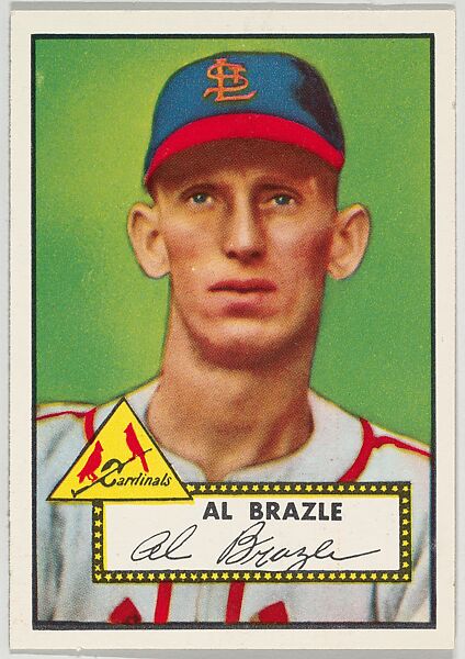 Card Number 228, Al Brazle, St. Louis Cardinals, from the Topps Baseball series (R414-6) issued by Topps Chewing Gum Company, Issued by Topps Chewing Gum Company (American, Brooklyn), Commercial color lithograph 
