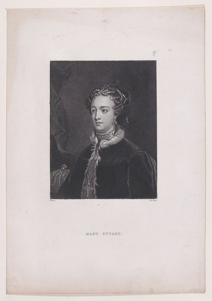 Mary, Queen of Scots, Thomas William Hunt (British, active 1850–80), Stipple engraving 