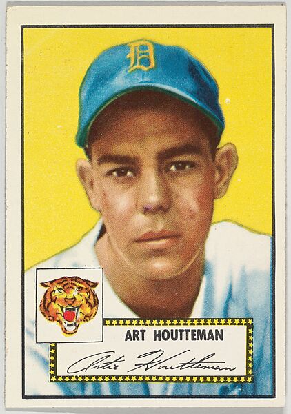 Card Number 238, Art Houtteman, Detroit Tigers, from the Topps Baseball series (R414-6) issued by Topps Chewing Gum Company, Issued by Topps Chewing Gum Company (American, Brooklyn), Commercial color lithograph 