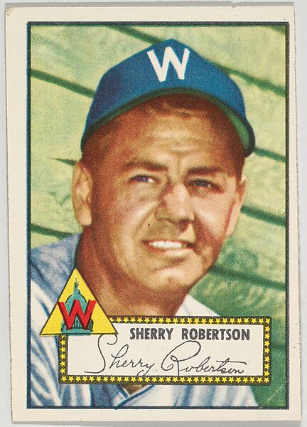 Card Number 245, Sherry Robertson, Washington Senators, from the Topps Baseball series (R414-6) issued by Topps Chewing Gum Company, Issued by Topps Chewing Gum Company (American, Brooklyn), Commercial color lithograph 