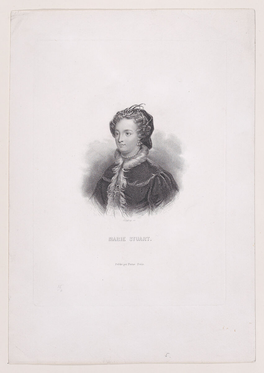 Mary, Queen of Scots, Charles-Michel Geoffroy (French, Joinville 1819–1882 Passy), Stipple engraving 
