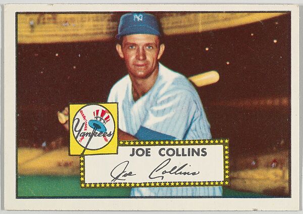 Card Number 202, Joe Collins, New York Yankees, from the Topps Baseball series (R414-6) issued by Topps Chewing Gum Company, Issued by Topps Chewing Gum Company (American, Brooklyn), Commercial color lithograph 