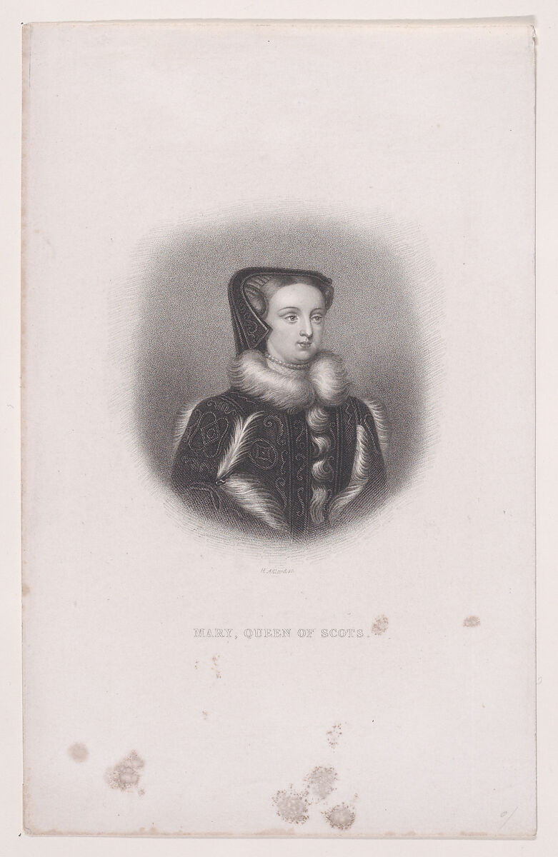 Mary, Queen of Scots, Henry Adlard (British, 1799–1893), Stipple engraving 