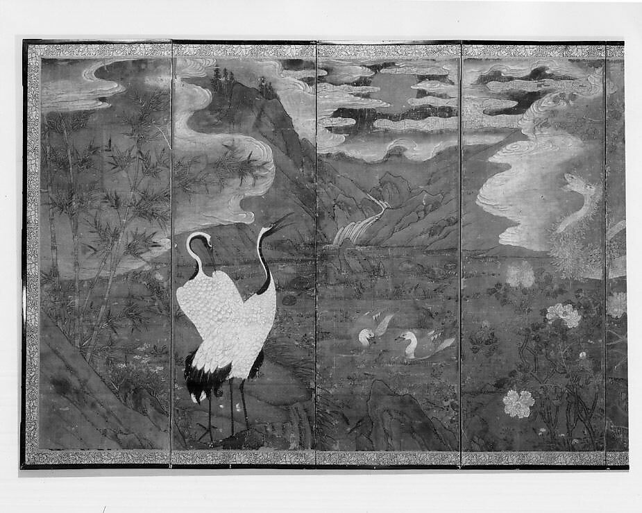 Screen, Eight-panel folding screen; colors and gold on silk, China