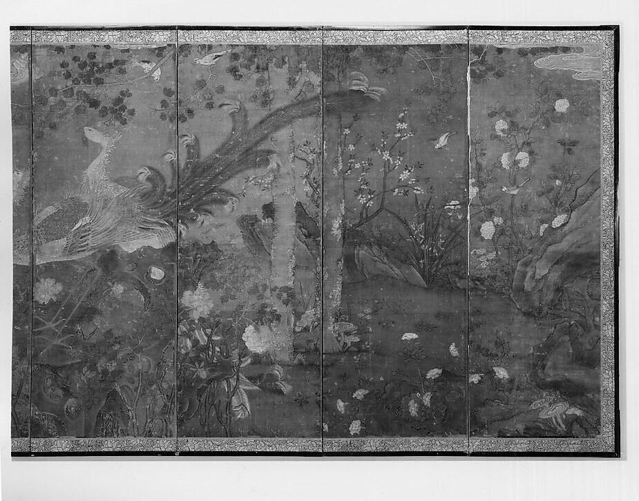 Screen, Eight-panel folding screen; colors and gold on silk, China 