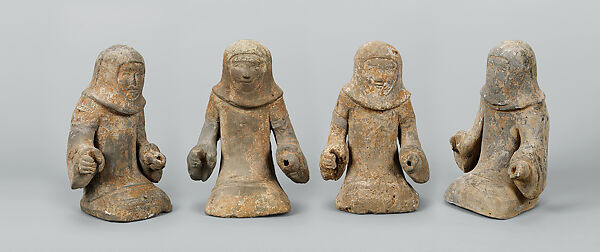 Four chariot warriors, Earthenware with pigments, China 