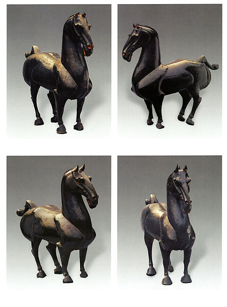 Four horses, Lacquer over wood, China 