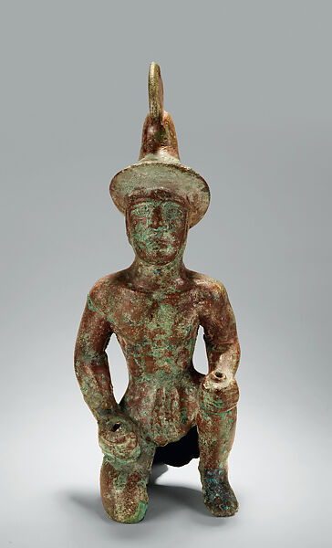 Kneeling Warrior, Bronze, China or Central Asia 