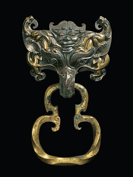 Coffin Handle, Bronze with gilding and silvering, China 