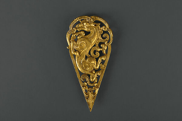 Harness Ornament, Gilt bronze, China 