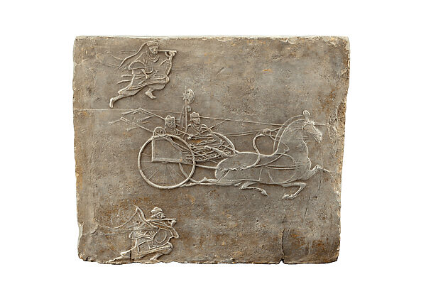 Brick with Ax-Chariot, Earthenware, China 