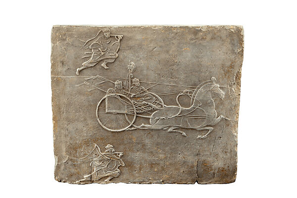 Brick with Ax-Chariot, Earthenware, China 