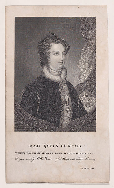 Mary, Queen of Scots (from "Life of Mary Queen of Scots," volume 1, frontispiece), Stephen Henry Gimber (British, Great Bardfield, Essex 1806–1862 Philadelphia, Pennsylvania), Etching and engraving 