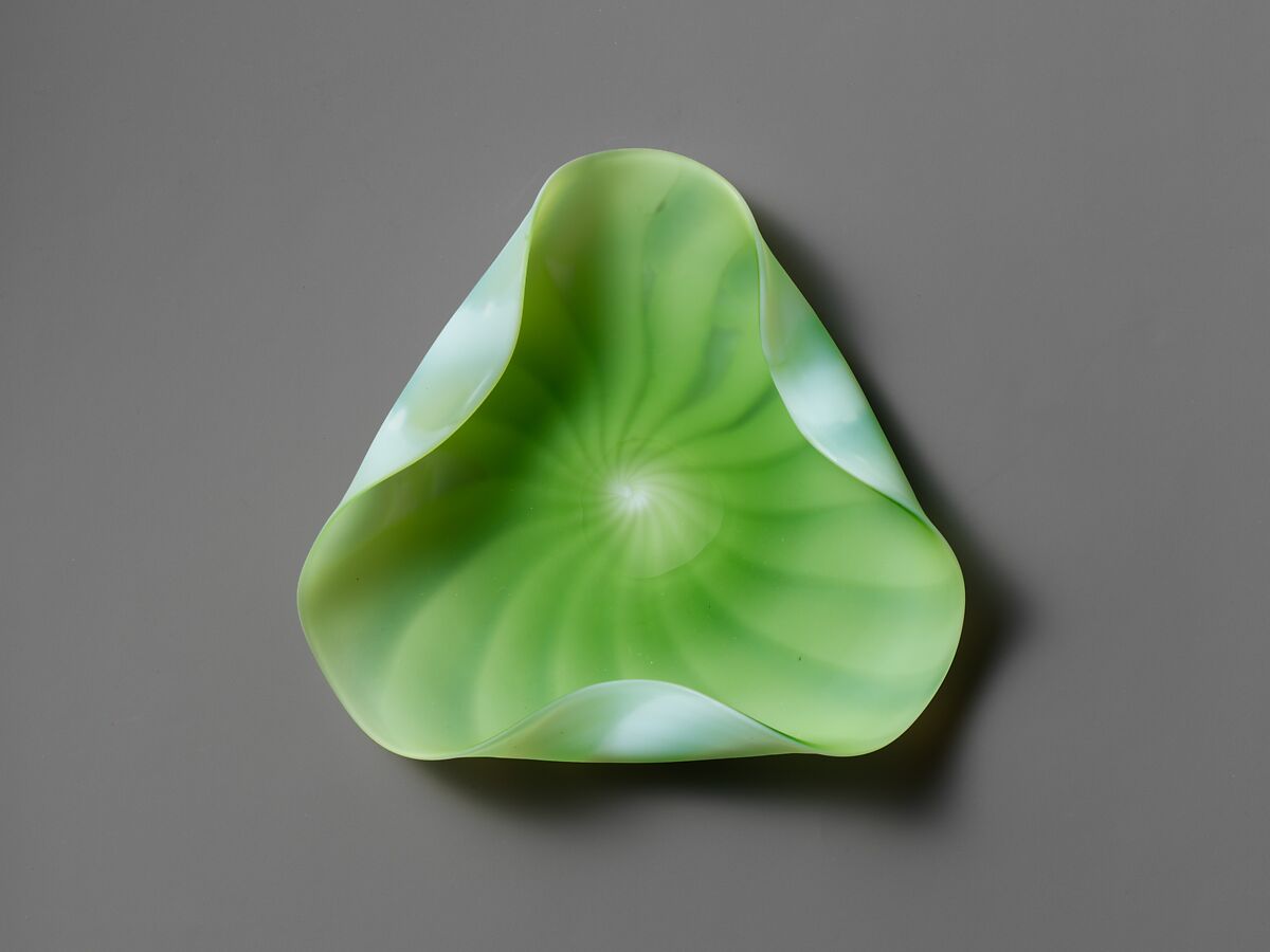 Plate, Blown satin glass, British 