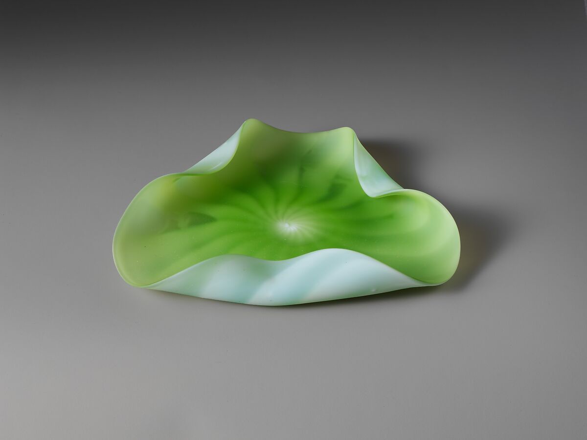 Plate, Blown satin glass, British