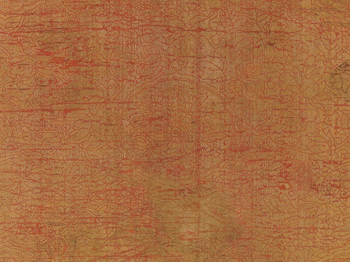 "Cloth of Gold" with Medallions, Silk and metal thread lampas, China