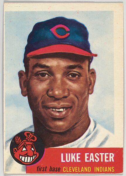 Card Number 2, Luke Easter, First Base, Cleveland Indians, from the series Topps Dugout Quiz (R414-7), issued by Topps Chewing Gum Company, Issued by Topps Chewing Gum Company (American, Brooklyn), Commercial color lithograph 