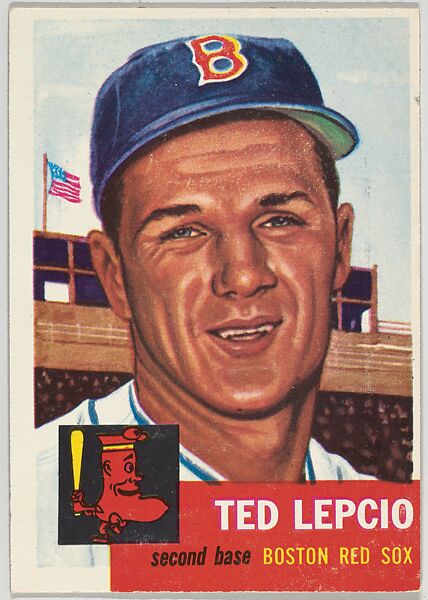 Card Number 18, Ted Lepcio, Second Base, Boston Red Sox, from the series Topps Dugout Quiz (R414-7), issued by Topps Chewing Gum Company, Issued by Topps Chewing Gum Company (American, Brooklyn), Commercial color lithograph 