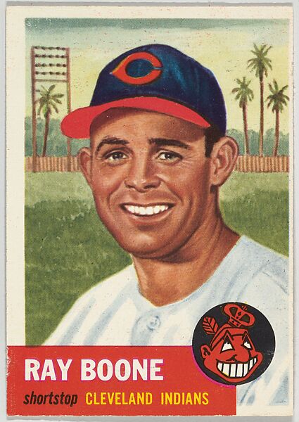Card Number 25, Ray Boone, Shortstop, Cleveland Indians, from the series Topps Dugout Quiz (R414-7), issued by Topps Chewing Gum Company, Issued by Topps Chewing Gum Company (American, Brooklyn), Commercial color lithograph 