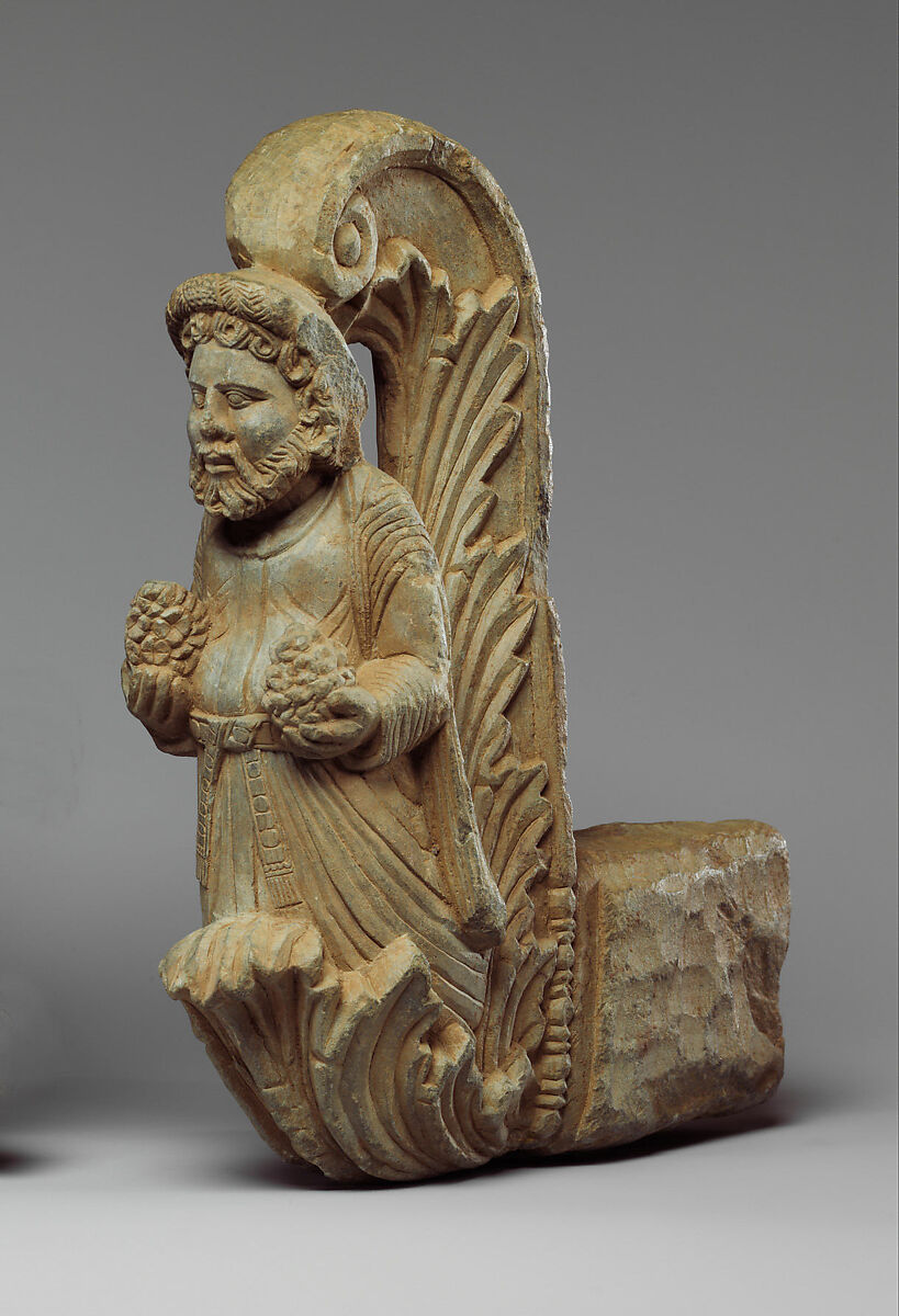 Garland Holder (Possibly a Figure of Dionysos), Schist, Pakistan (ancient region of Gandhara) 