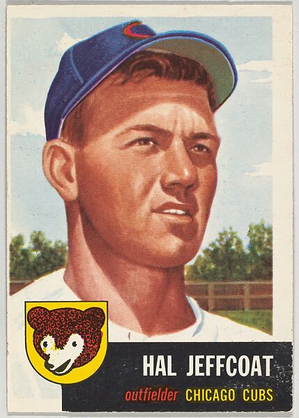 Card Number 29, Hal Jeffcoat, Outfielder, Chicago Cubs, from the series Topps Dugout Quiz (R414-7), issued by Topps Chewing Gum Company, Issued by Topps Chewing Gum Company (American, Brooklyn), Commercial color lithograph 