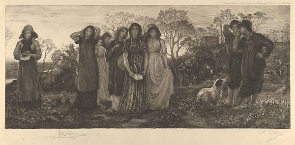 The Evening Hymn, Charles-Albert Waltner (French, Paris 1846–1925 Paris), Etching on chine collé; remarque proof 