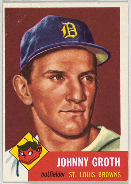 Card Number 36, Johnny Groth, Outfielder, St. Louis Browns, from the series Topps Dugout Quiz (R414-7), issued by Topps Chewing Gum Company, Issued by Topps Chewing Gum Company (American, Brooklyn), Commercial color lithograph