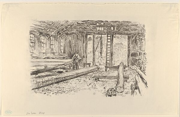 The Spar Shop, Gloucester, Childe Hassam (American, Dorchester, Massachusetts 1859–1935 East Hampton, New York), Lithograph; from an edition of 95 