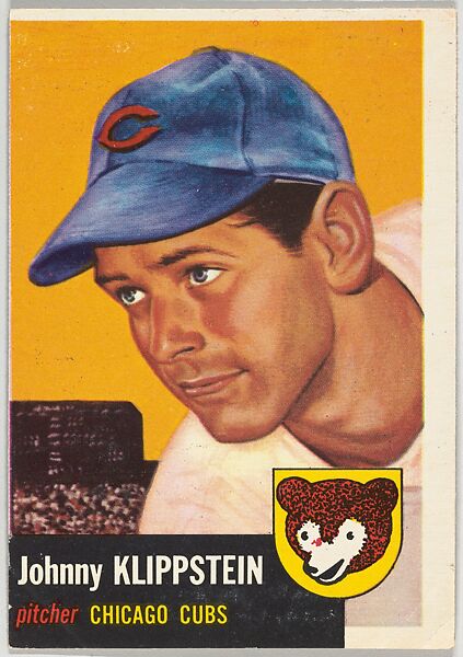 Card Number 46, Johnny Klippstein, Pitcher, Chicago Cubs, from the series Topps Dugout Quiz (R414-7), issued by Topps Chewing Gum Company, Issued by Topps Chewing Gum Company (American, Brooklyn), Commercial color lithograph 