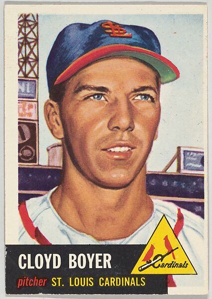 Card Number 60, Cloyd Boyer, Pitcher, St. Louis Cardinals, from the series Topps Dugout Quiz (R414-7), issued by Topps Chewing Gum Company, Issued by Topps Chewing Gum Company (American, Brooklyn), Commercial color lithograph 